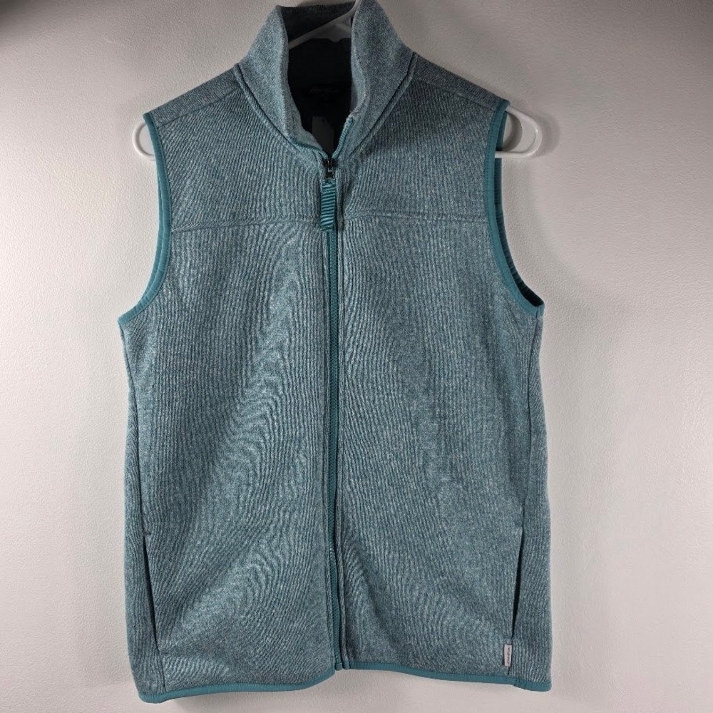 Eddie‎ Bauer Women's Sweater  Vest Blue/Green Size S Zip Up Vest Pockets
